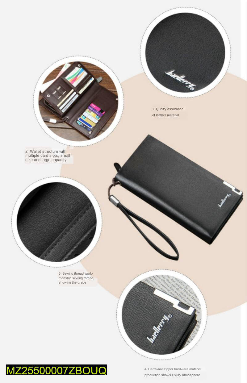 Men's & Women's PU Leather Long Wallet – 13-Pocket Organizer