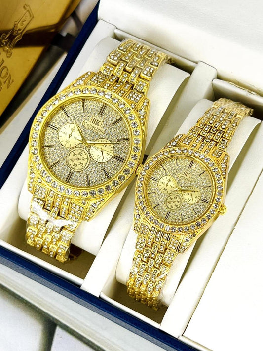 2 Pcs Stainless Steel Timepieces for Men and Women