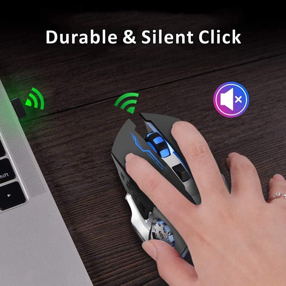 T2 Silent Wireless Gaming Mouse | Rechargeable USB-C Port