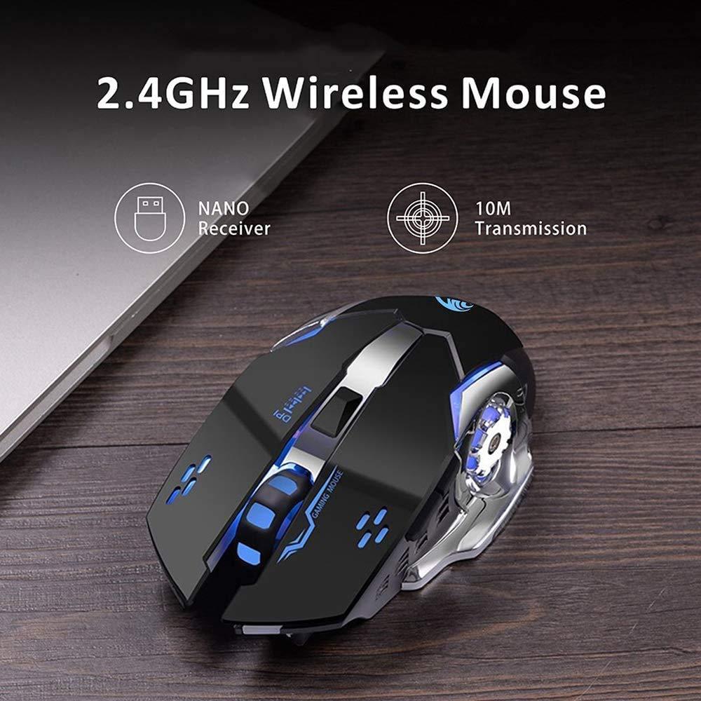 T2 Silent Wireless Gaming Mouse | Rechargeable USB-C Port